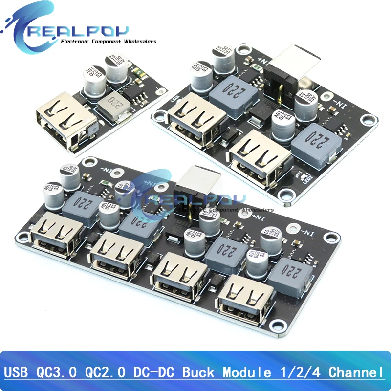 USB QC3.0 QC2.0 USB DC-DC Buck Converter Charging Step Down Module 6-32V 9V 12V 24V to Fast Quick Charger Circuit Board 5V