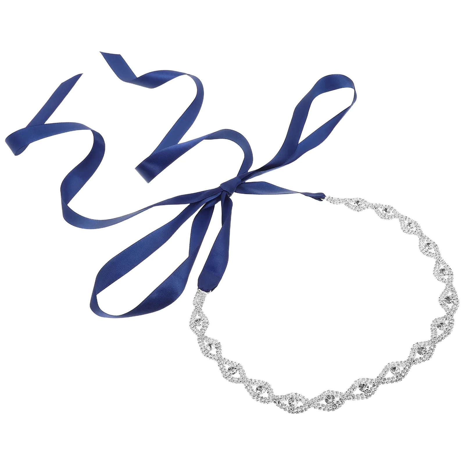

Свадебный пояс-цепочка со стразами, элегантный, из сплава, с блестящими бриллиантами, универсальный аксессуар, темно-синий, для торжественных мероприятий
