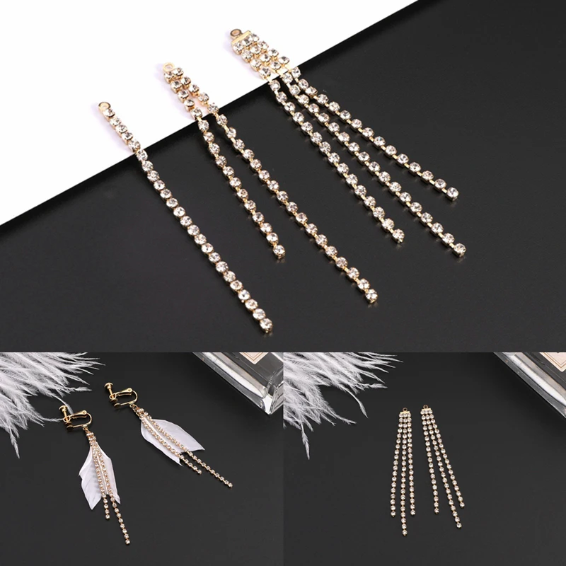 Engood 100Pcs Rhinestone Tassel Buckle Sewing Trim & Embellishments Craft Pendant for Earring Decoration DIY Hair Accessoriess