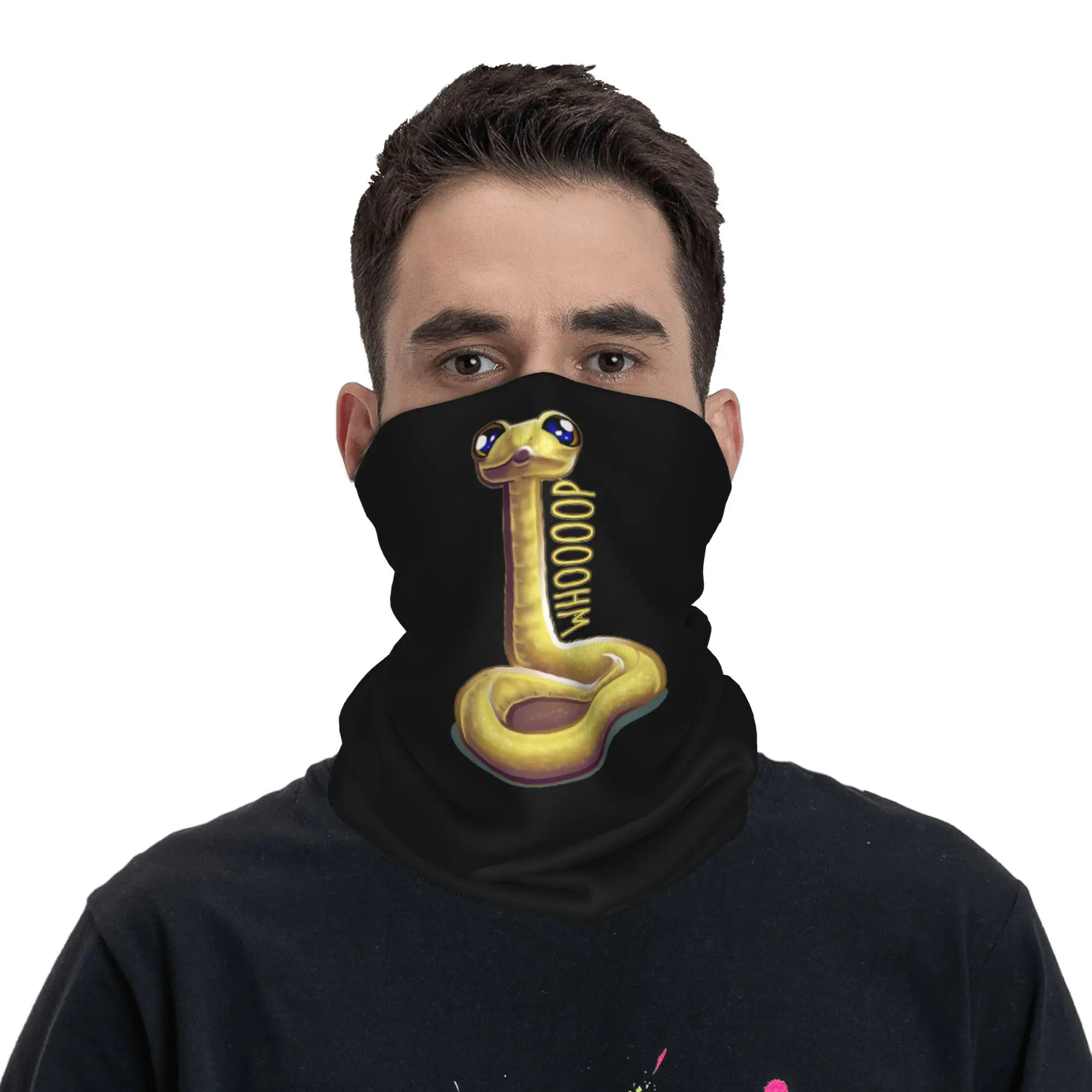 Whooping الأفعى باندانا الرقبة الجراب المطبوعة وشاح سحري متعدد الوظائف ركوب الدراجات وشاح ركوب للجنسين الكبار الشتاء