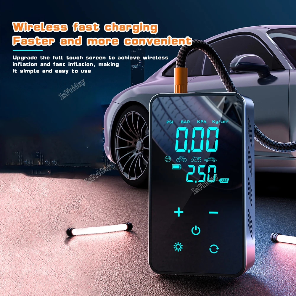 

Car Air Pump 4000mAh Rechargeable Air Compressor Digital Tire 150PSI Portable Automatic Inflation for Car Motorcycle Dropship