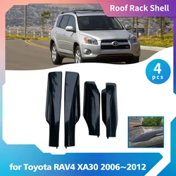 4pcs Roof Rack for Toyota RAV4 XA30 2006~2012 2007 ABS Car Luggage Bar Part Rail End Cover Shell Cap Trim Shell Guard Accessorie