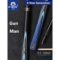 2023 New Generation OMIN Gunman 3/4 Snooker Cue One Piece 10mm /9.5mm Tip Ebony Handle With Snooker Cue Case Set China