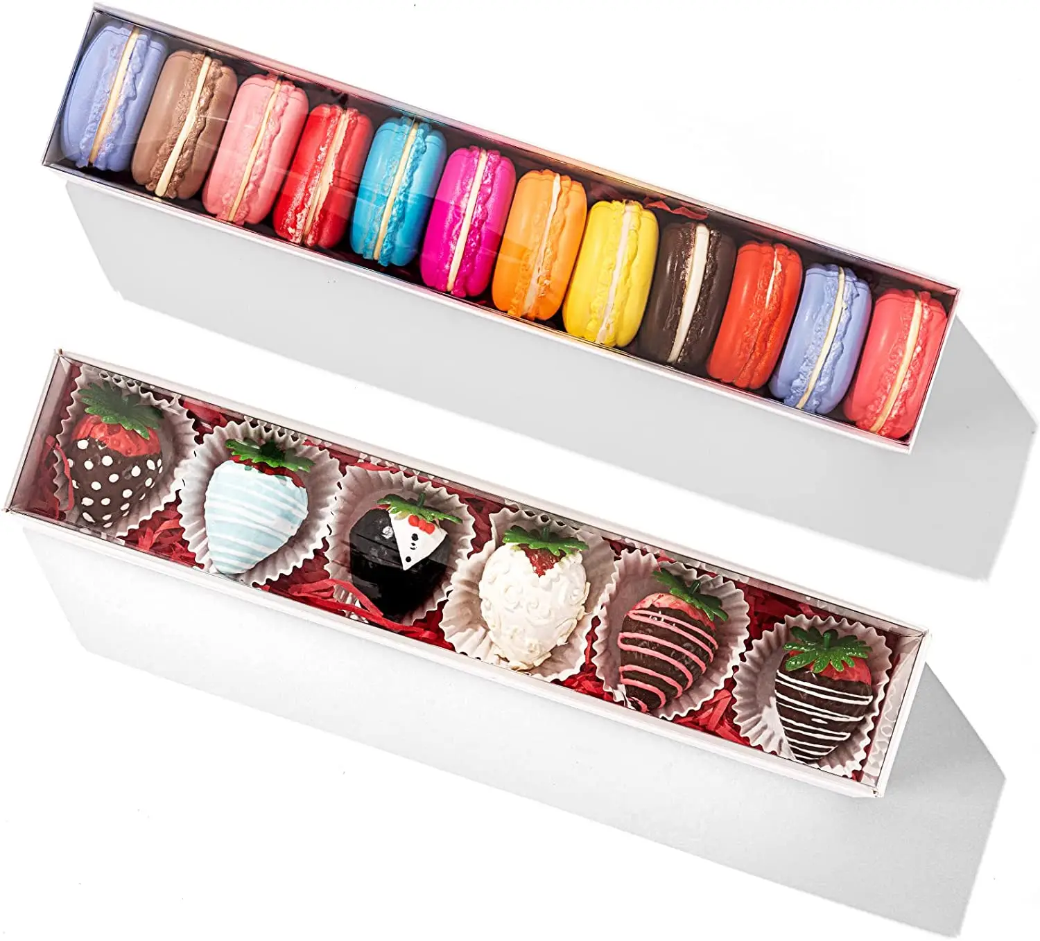 ：Chocolate Covered Strawberries Boxes for 6, Macaron boxes for 12, Truffle Boxes Cocoa Bombs Boxes Cookies boxes