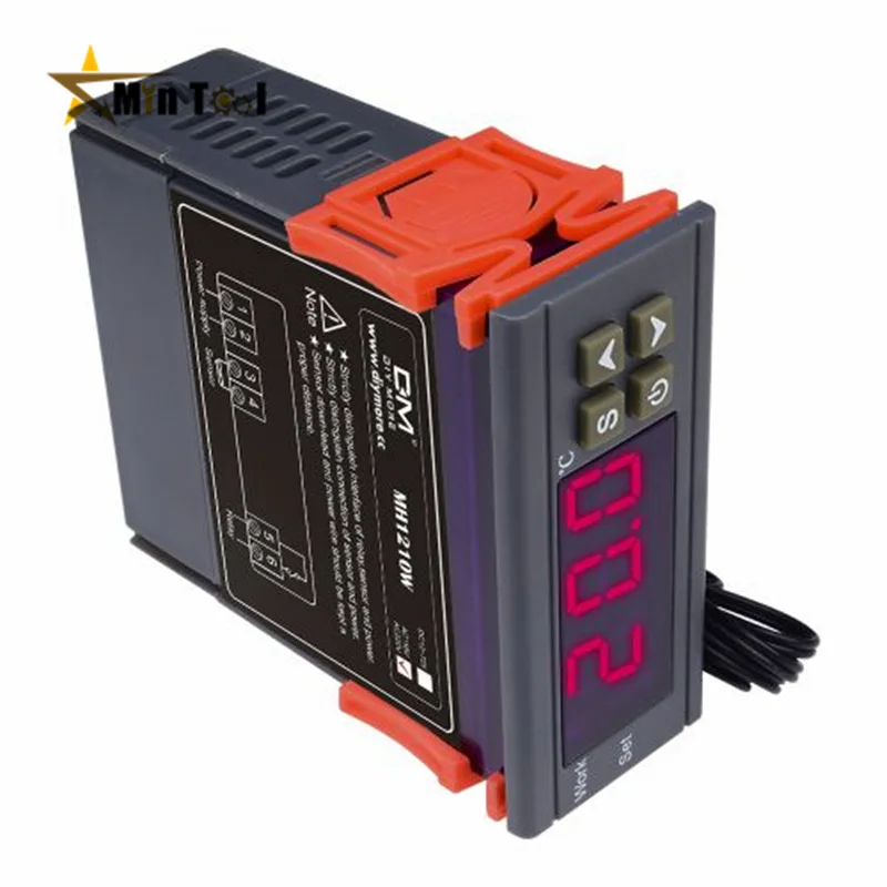 DC12V /24V MH1210W Temperaturregler AC90-250V 10A 220V Thermostat-Regler mit Sensor -50~110C Heizung Kühlung – Detail 4