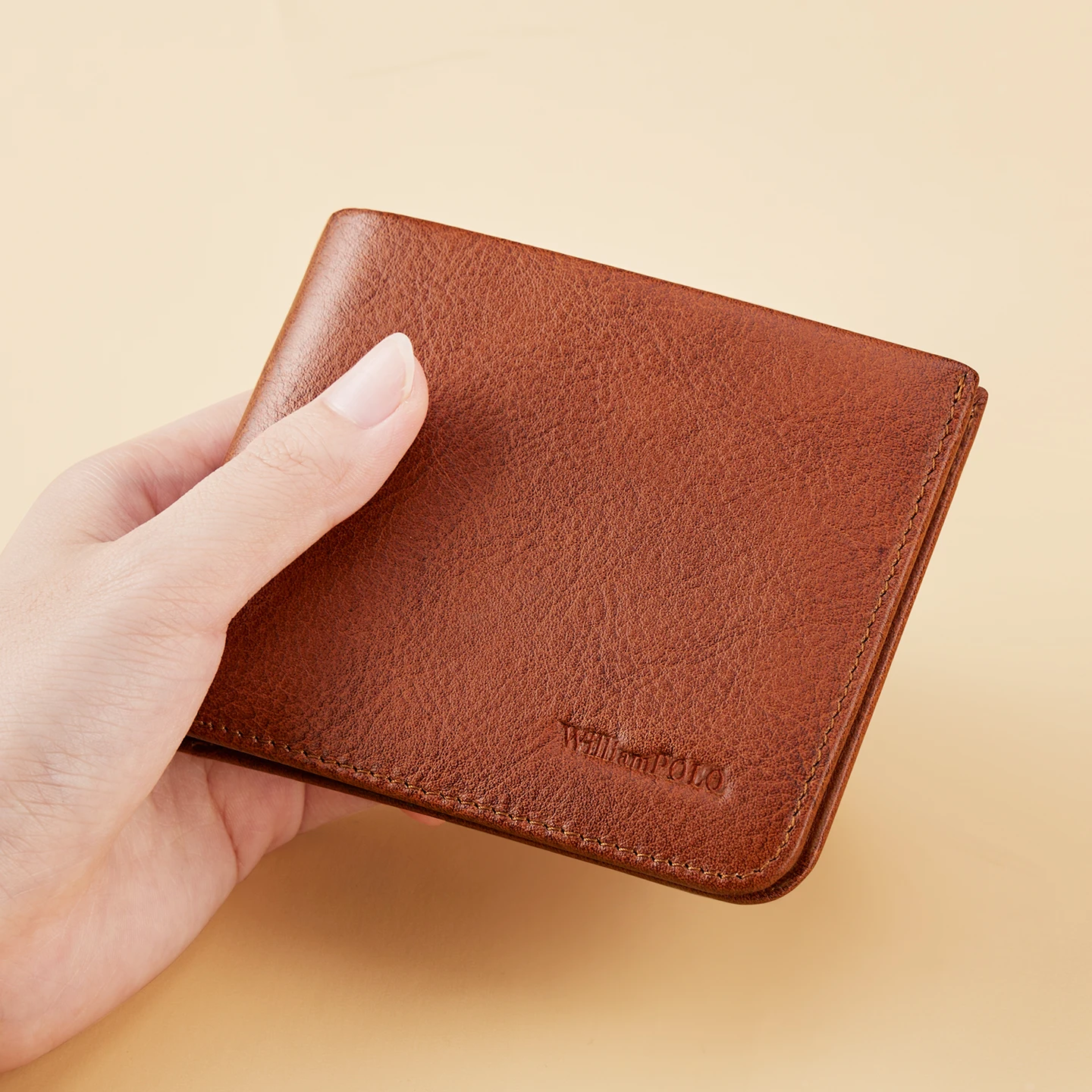 

Leather men's wallet, fashionable short style card holder, casual retro money bag