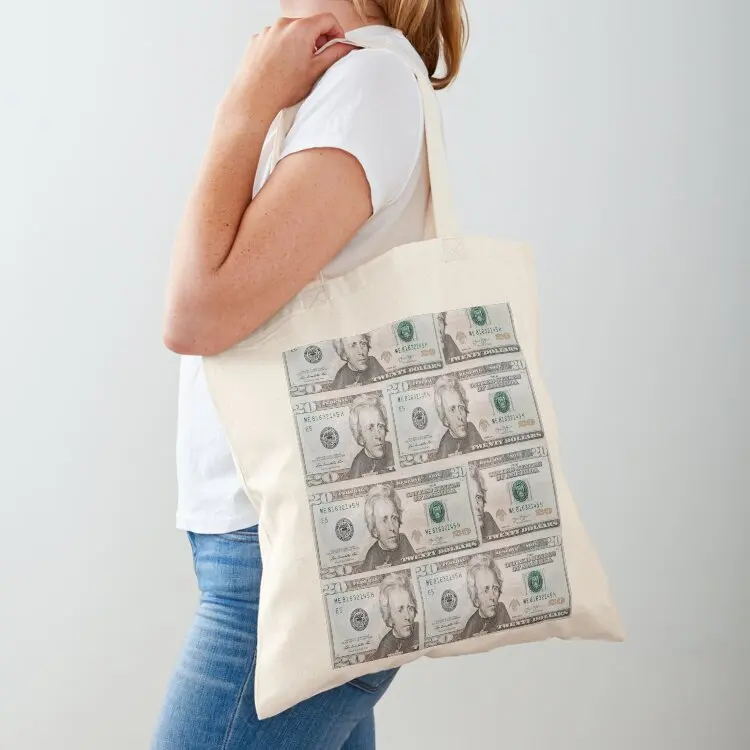 

Money Pattern $20 Dollars USD Tote Bag women bag custom canvas bag for beach personalized tote