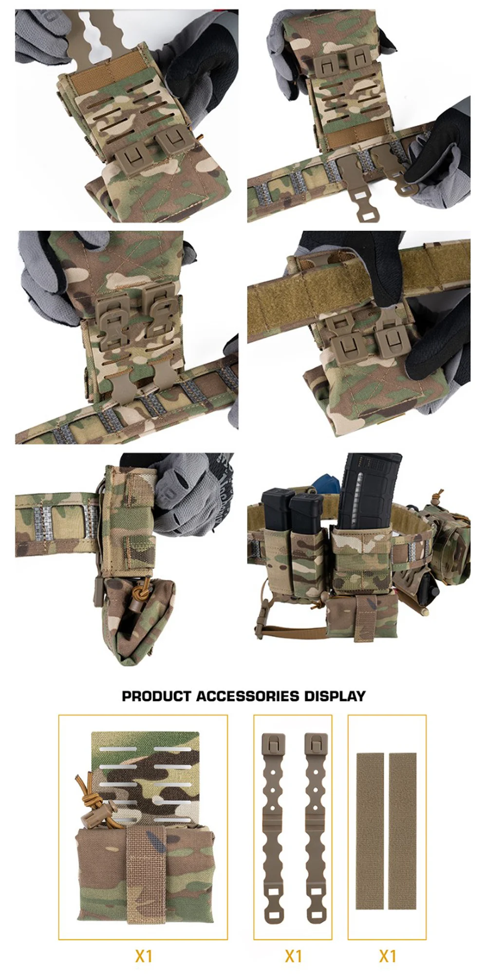 Taktische MINI-Recyclingtasche, Molle-Magazintasche, Magazinhalter, Outdoor-Paintball-Utility-Rückgewinnungstasche, Jagd-Magazintasche, Zubehör – Detail 14