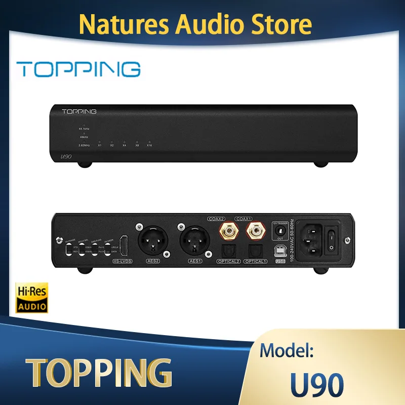 

TOPPING U90 USB Bridge Support up to PCM32bit 768kHz and DSD512 Native Built in USB Isolation