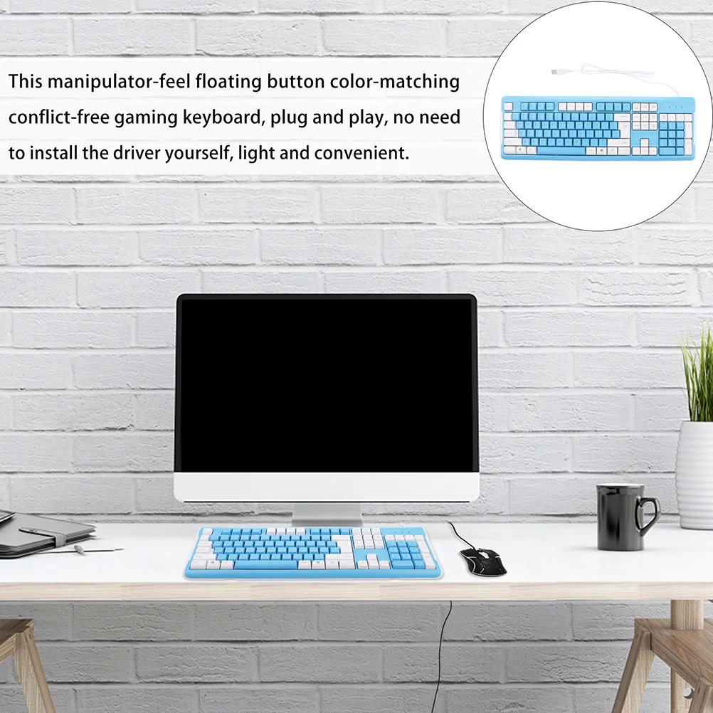 

26-Key Non-Conflict Gaming Keyboard ABS Durable Colorful Backlight Stable Design for Long-Lasting Use USB Computer Accessory