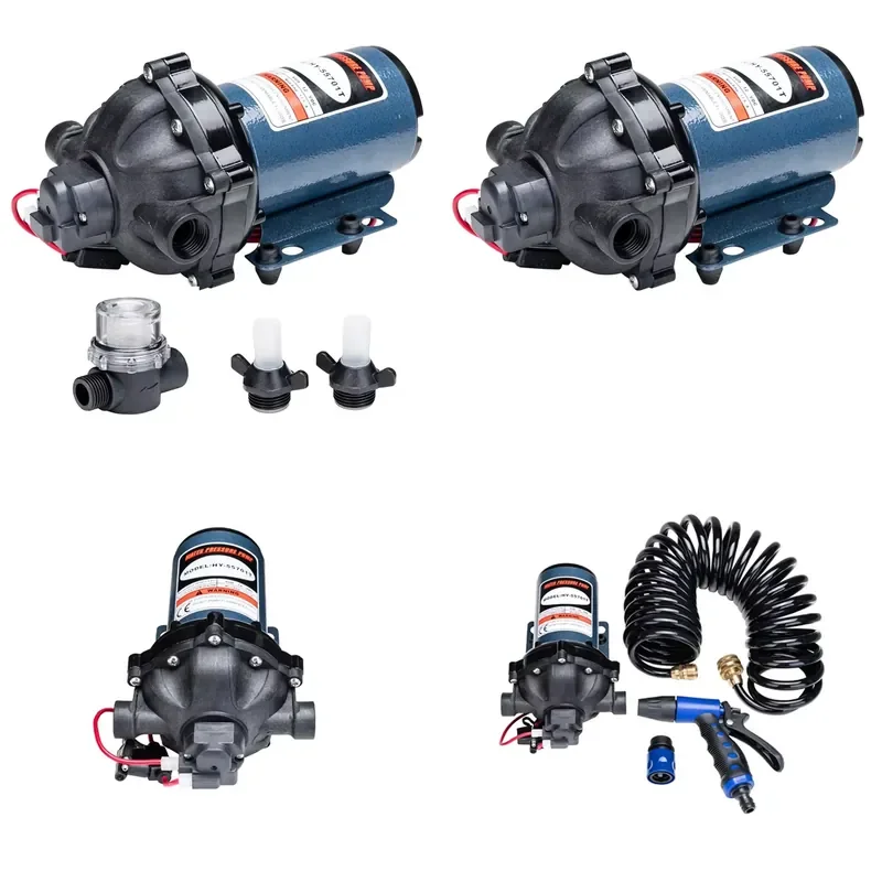 LifeSRC Upgrade Water Diaphragm Pressure Pump, 5.5 GPM 60 PSI 12V DC Self Priming Water Pump for RV Caravan Marine Yacht