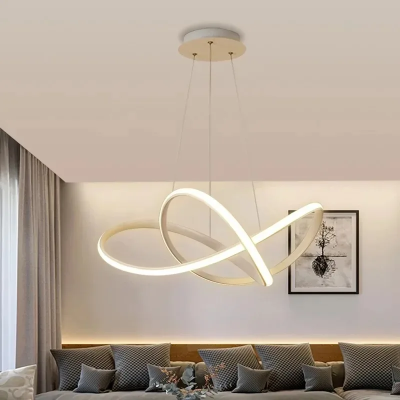 

Nordic Creative Pendant Lights Geometric Chandelier Bedroom Restaurant Living Room Black White Modern Home Decor Hanging Lamps