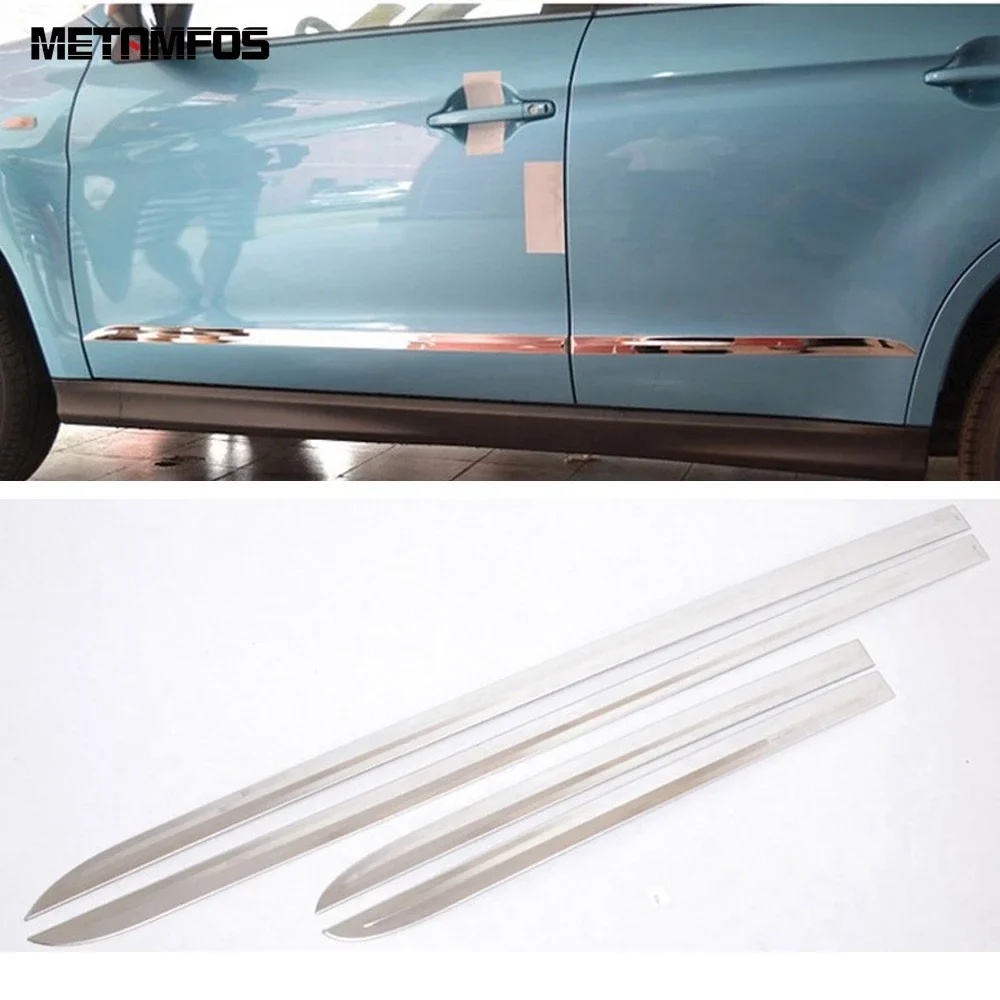 For Mitsubishi ASX RVR Outlander Sport 2011-2023 2024 Stainless Steel Door Side Line Strip Body Skirt Molding Trim Accessories