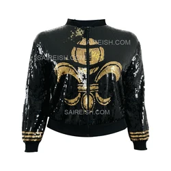 Chaquetas de lentejuelas de Saint, negro y dorado