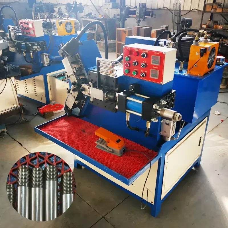 CE Certification Robust 1.5KW 3-axis Hydraulic Thread Rolling Machine 6-40mm Machining Diameter Adjustable Speed Thread