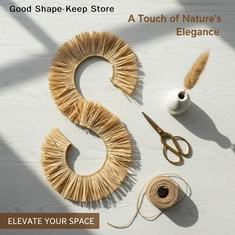 dailyNatural Wedding Garland DIY Home Supply Background Wall Decoration Raffia Straw Tassels Jute Fringe Trim 1meter