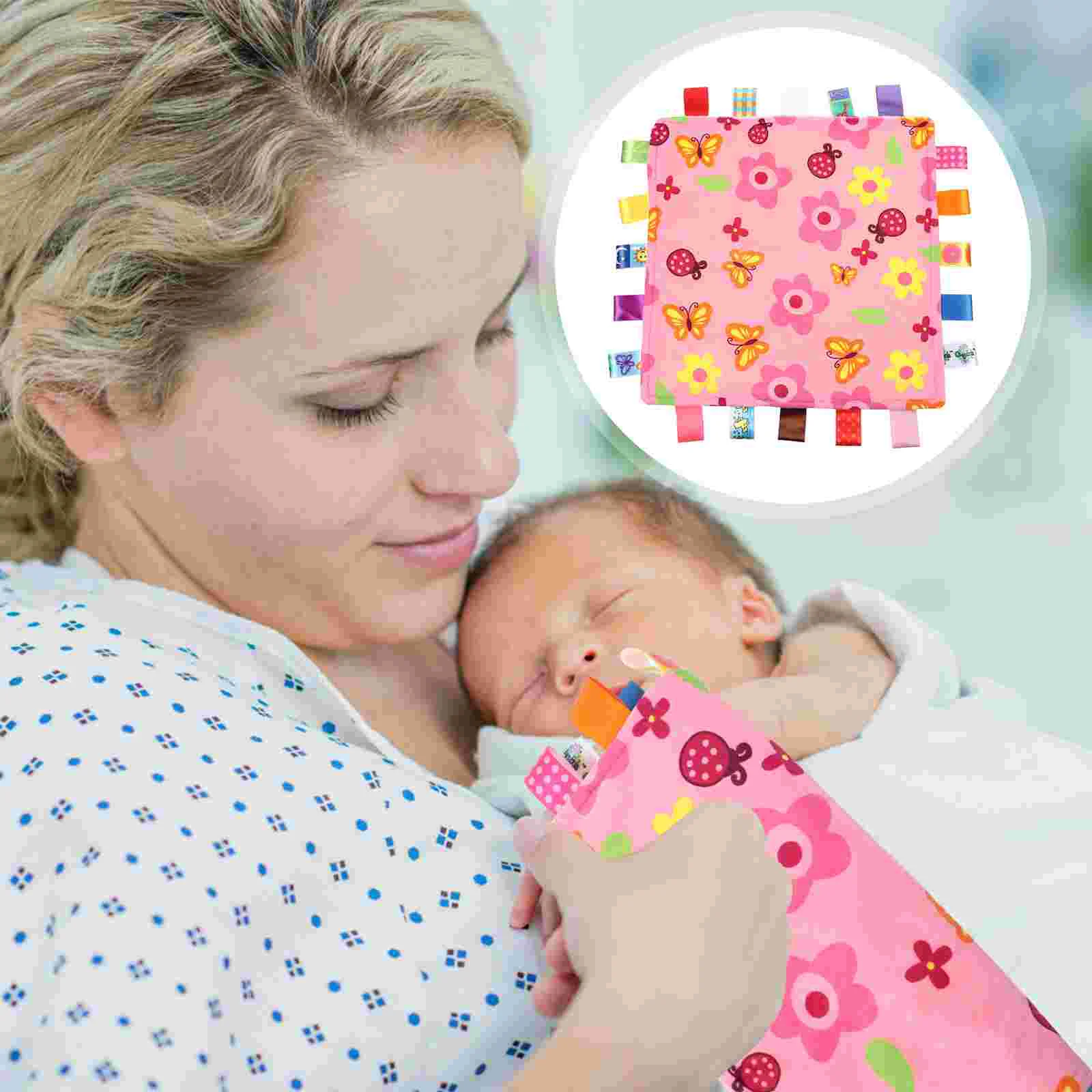 Soothing Towel Tag Security Blanket Baby Towels for Newborn Toy Taggy Soft Plush with Tags Toddler Quilt