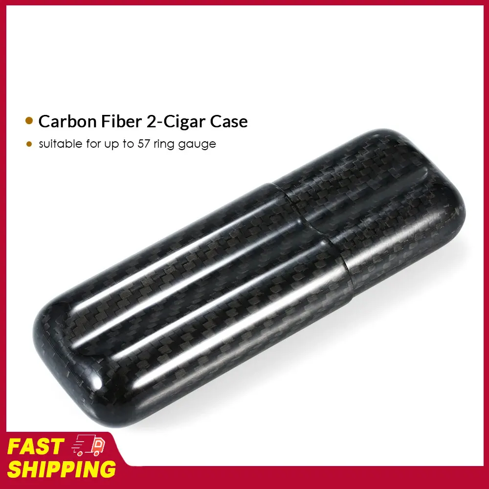 

Портативный мини-хумидор для сигар из углеродного волокна, дорожный футляр для сигар, аксессуары для курения, 2/3 шт., тубус-кейс для хранения сигар, коробка-органайзер