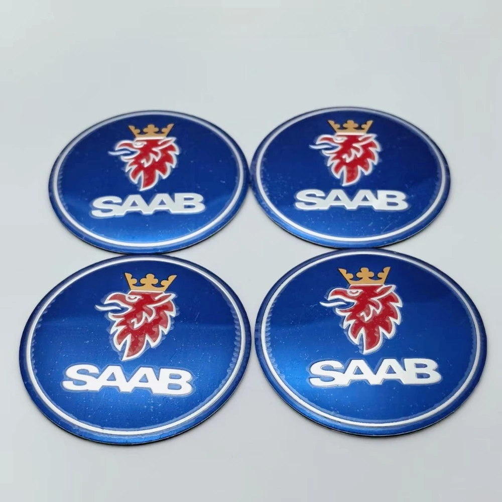 4 قطعة 56 مللي متر 60 مللي متر شعار سيارة شعار ملصقات السيارات اكسسوارات ل ساب 93 95 سيارة عجلة مركز قبعات حافة عجلات غطاء محور شارة استبدال