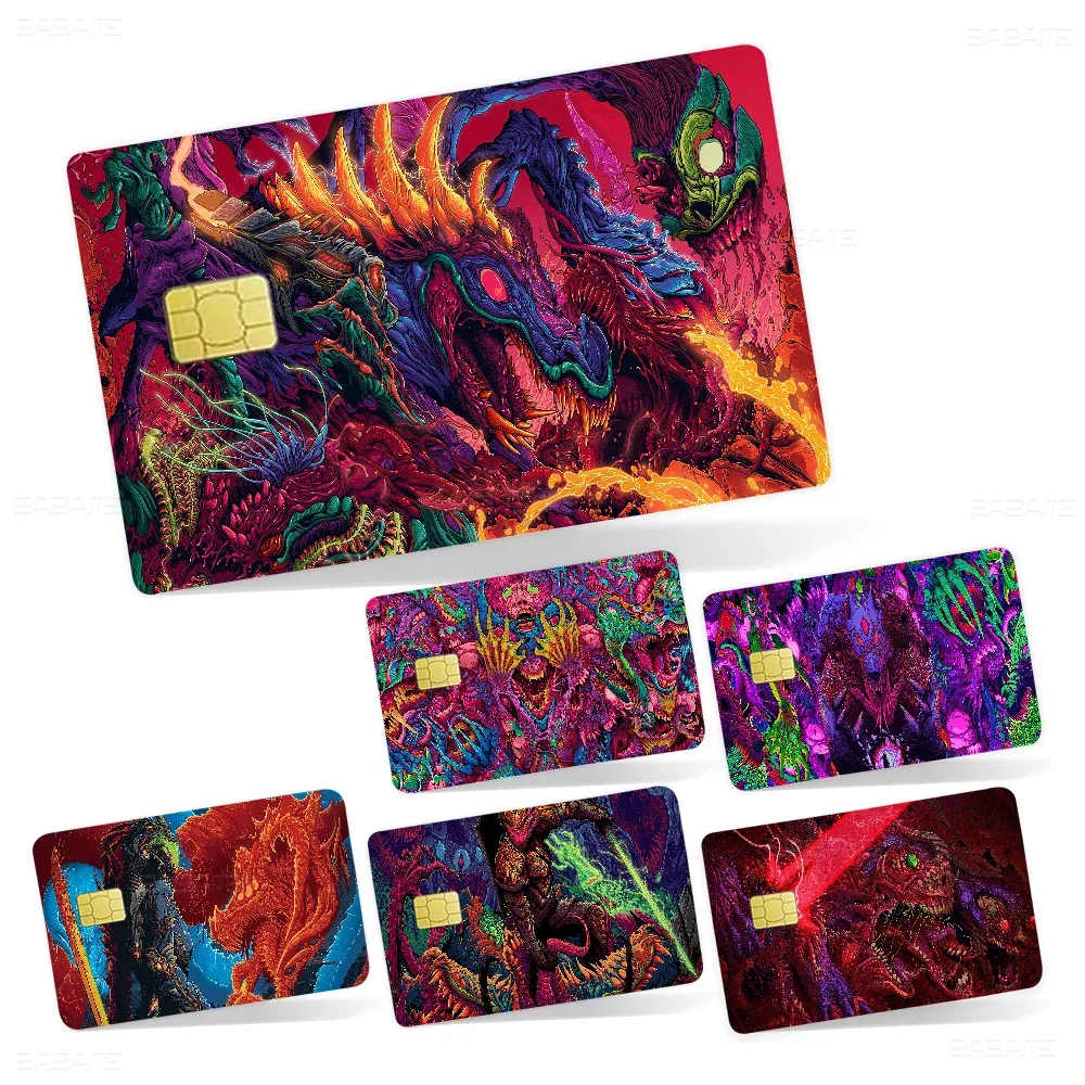 

Hyper Beast Anime Cartoon Bear Skin Sticker Film Tape Case for Big Credit Debit Card Front Side