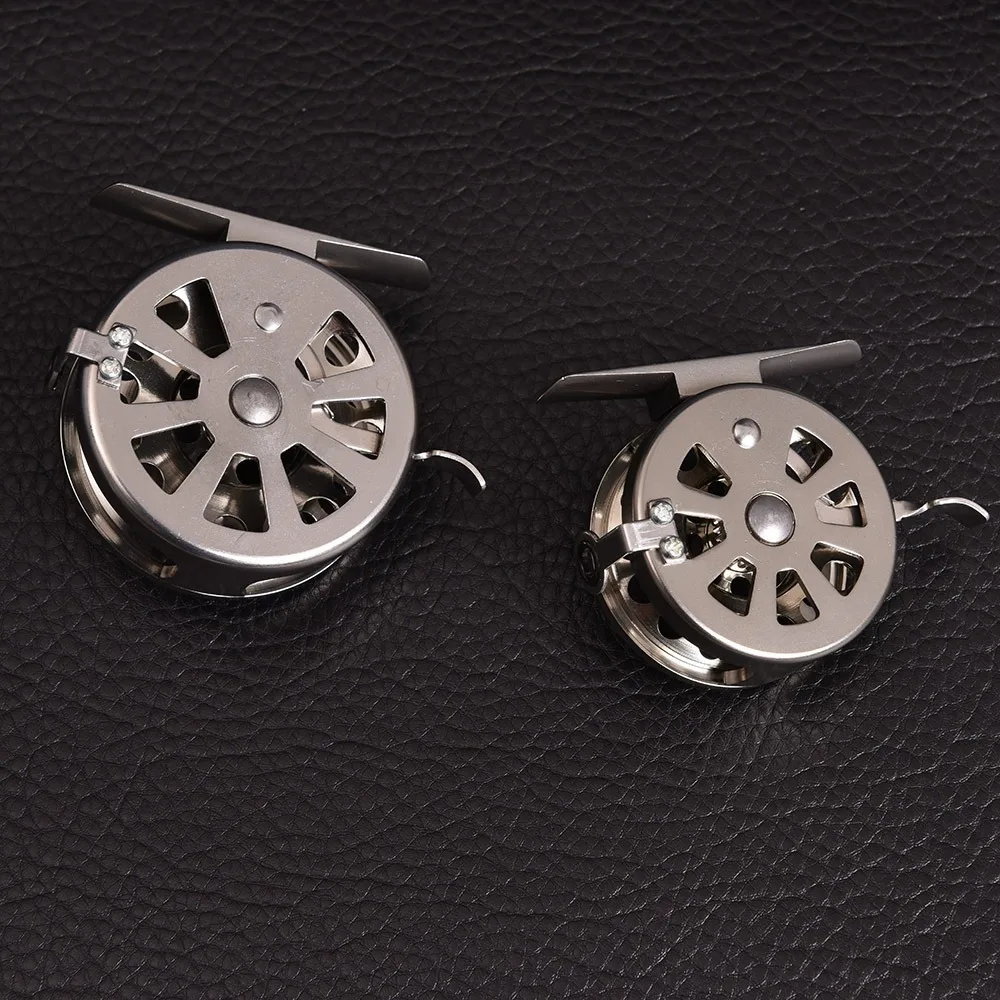 Aluminum Alloy Fly Fishing Reel Right Handed Lightweight Ice Fishing Reels Fishing Accessories Silver Fly Reels Outdoor Fishing