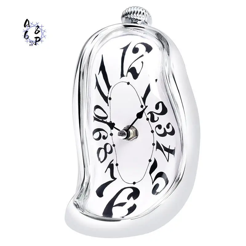 A68P-Art Inspired Wall Clock Melted Clock Decoration,Creative Gift Used For Decorative Home Shelf Desk Tabletop Wall Clock