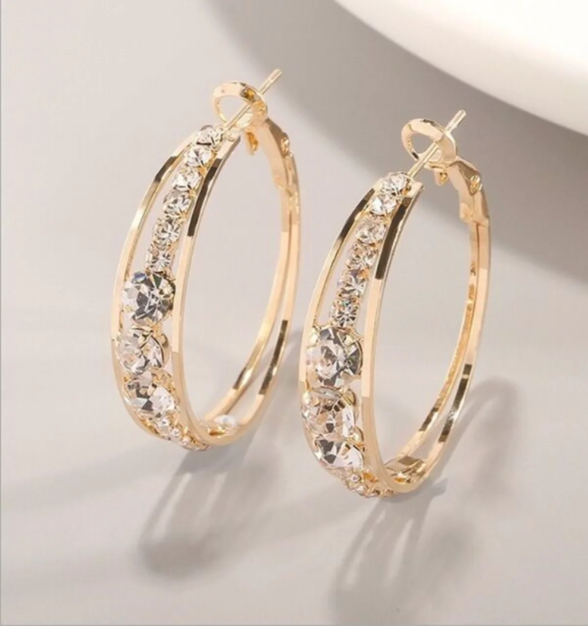 2023 Diamond Inset Women's Earrings Big Circle Earrings $1 Postage Free Wholesale of Jewelry At The 1$ Lowest Price In The World