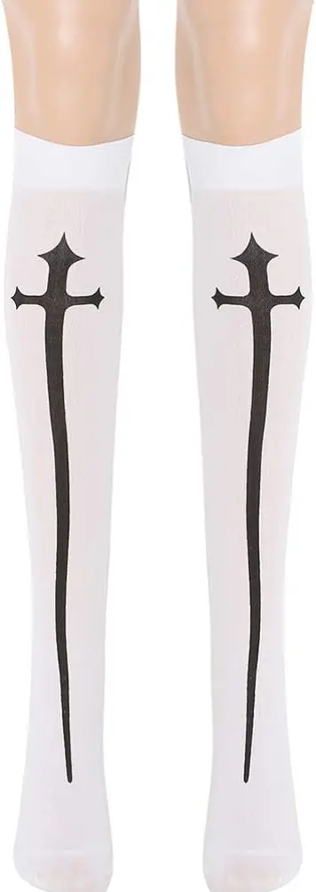 PESENAR Halloween Knee High Socks Decorative Cosplay Stockings Stockings Halloween Party Decoration Nun Costume Accessories