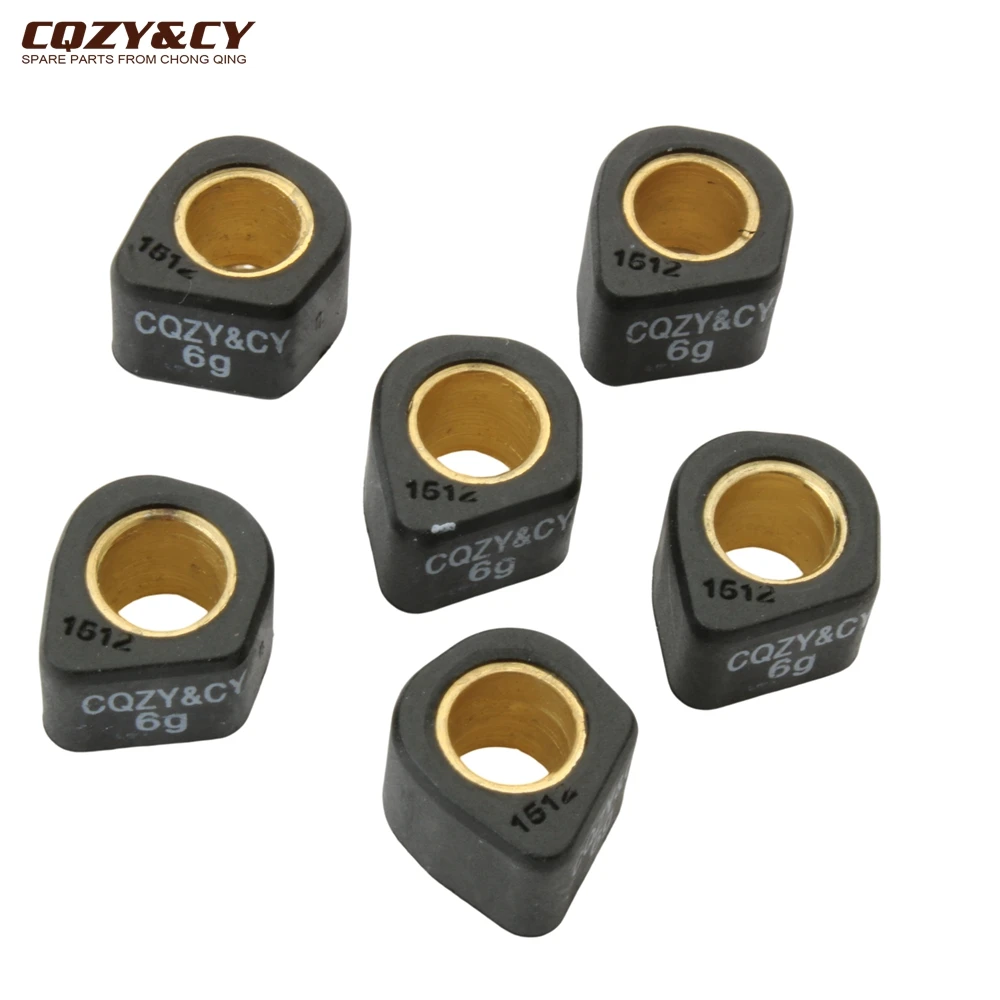 6pc Racing Variator Sliding Weight Set 15x12mm 6g 6.5g 7g 8g For Aprilia Amico 50 Gulliver Rally Scarabeo Carosello Sr 50cc