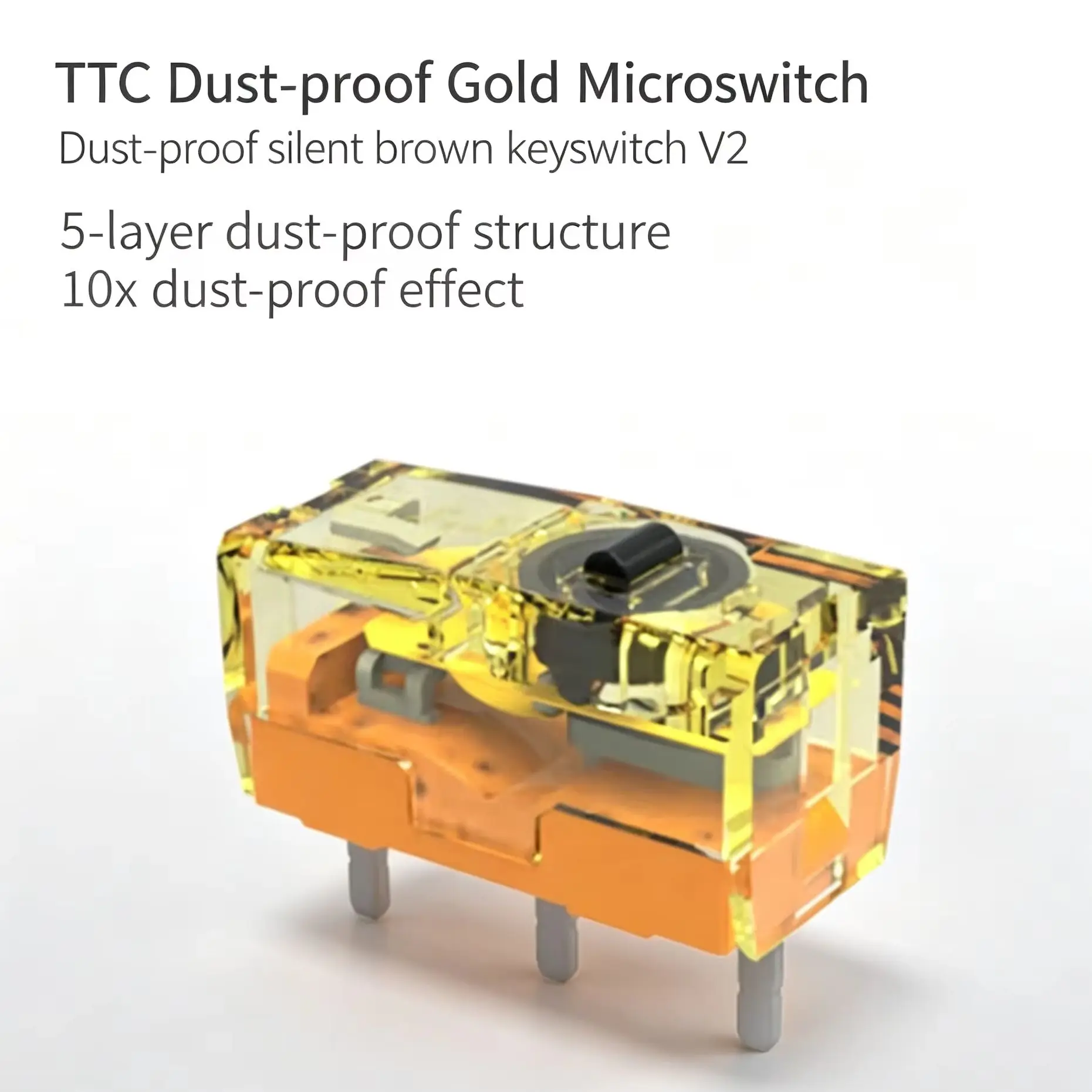 10Pc-5pc New TTC Dustproof Gold Series Mouse Micro Switch 3-Pin Gold Alloy Contact 30M 60M 80 Million Click Life Mouse Button