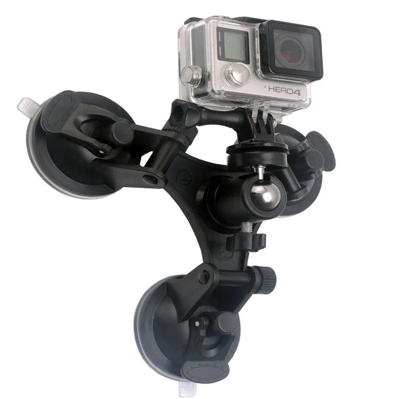 Photography Essential: Action Camera Car Mount Large Suction Cup Stand Phone Holder Universal Multifunction