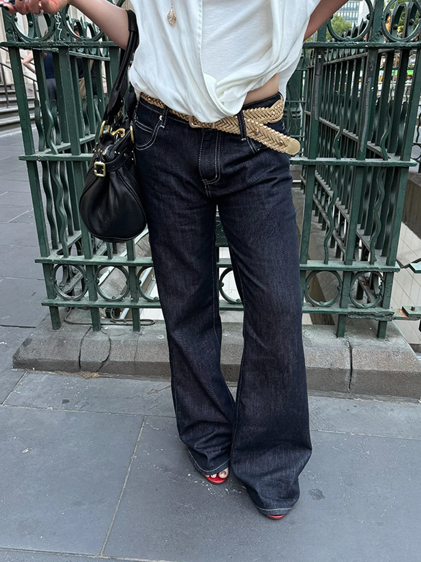 

Slimming High Waist Straight Leg Jeans Women's Original Color Spring 2026 New Waed out Low Waist Floor-Length Trousers