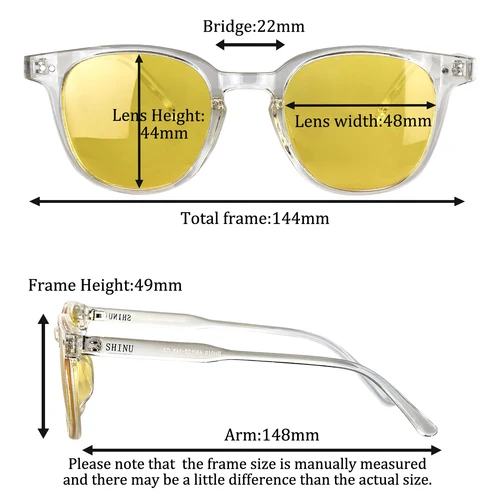 Imagen 2 del producto SHINU, gafas de visión nocturna para miopía, gafas de conducción nocturna para hombre y mujer, lentes de luz azul con bloqueo 80%, gafas TR90 para trabajo de oficina
