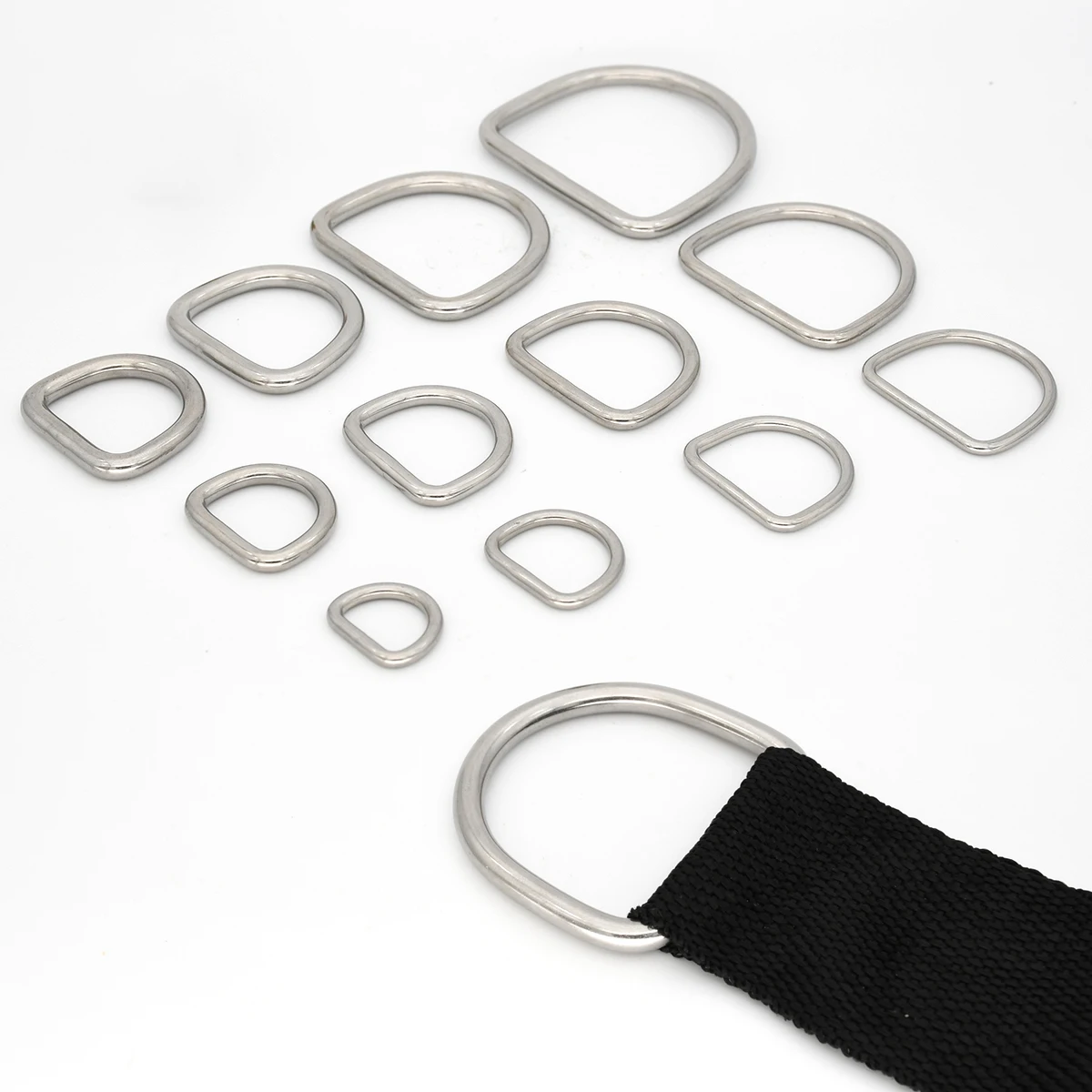Stainless Steel Dee D Ring Buckle Clasp for Pet Dog Collar Backpack Leathercraft Purse Bag Strap Belt Webbing Garments Parts