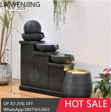 HLZ  European Style Fountain Water Flow Ornament Modern Simple Humidification Wealth-Attracting Water Feature