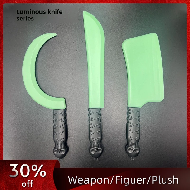

42.5m/16.73in Noctilucent Plastics Skull Kitchen Knife Machete Halloween Model Props Peripherals Cosplay Luminous Ornaments Gift