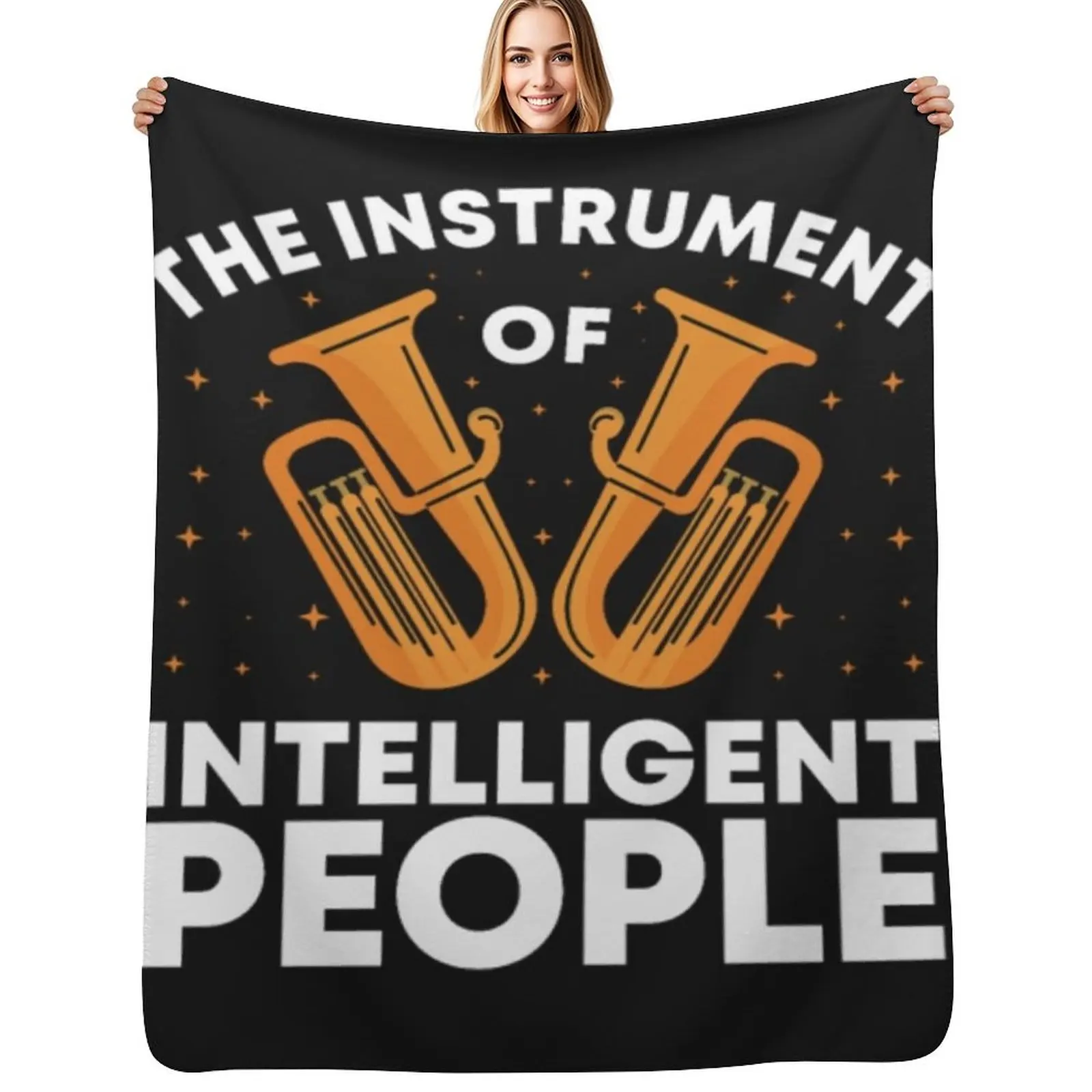 

Tuba music for intelligent people Throw Blanket All Season Lightweight Soft Blanket for Bed