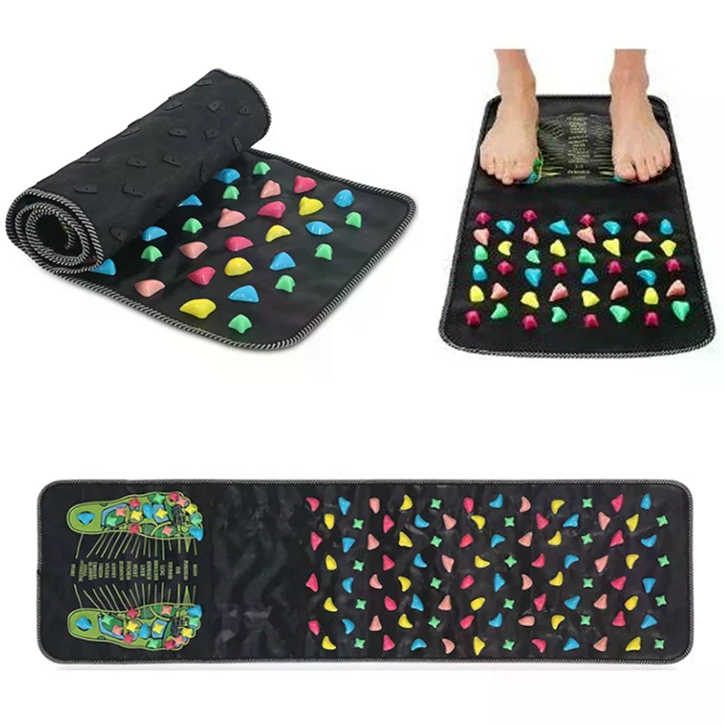 Massage Mat Reflexology Walk Stone Road Foot Massage Acupoint Mat For Acupressure Relaxes For Long Sitting Elderly Students Foo