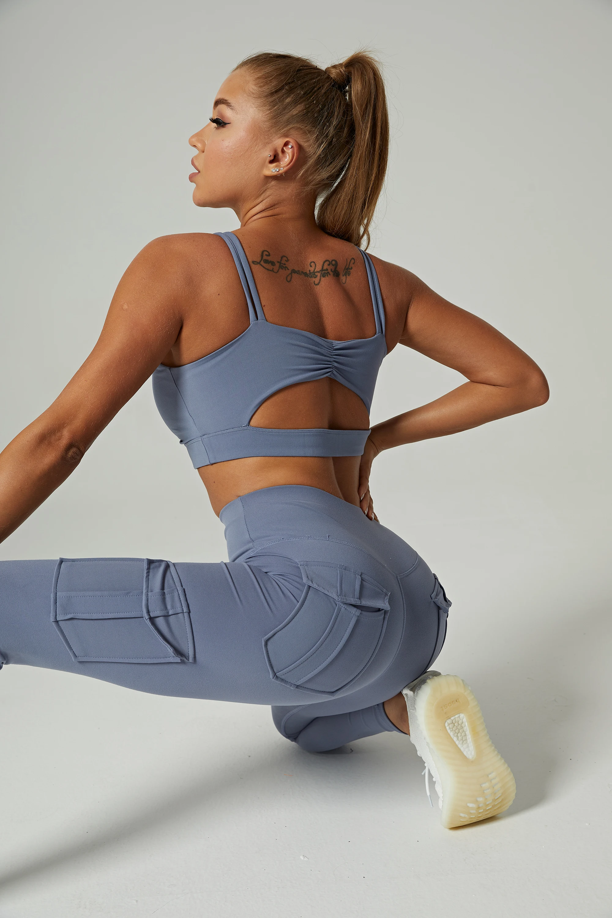 High Waist Stretch Impact Leggings Women Tummy Control Scrunch Bum Gym Clothing Woman Sweat-Wicking Workout Pockets Tights