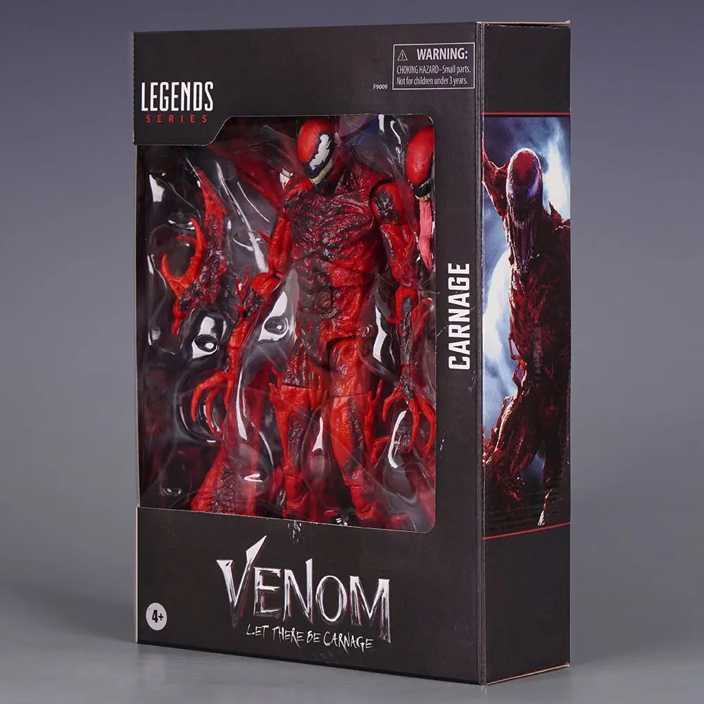 New Legends Series Carnage Action Figure Red Venom Figurine Change Face Statue Model Collectible Customized Decorate Gift Toy