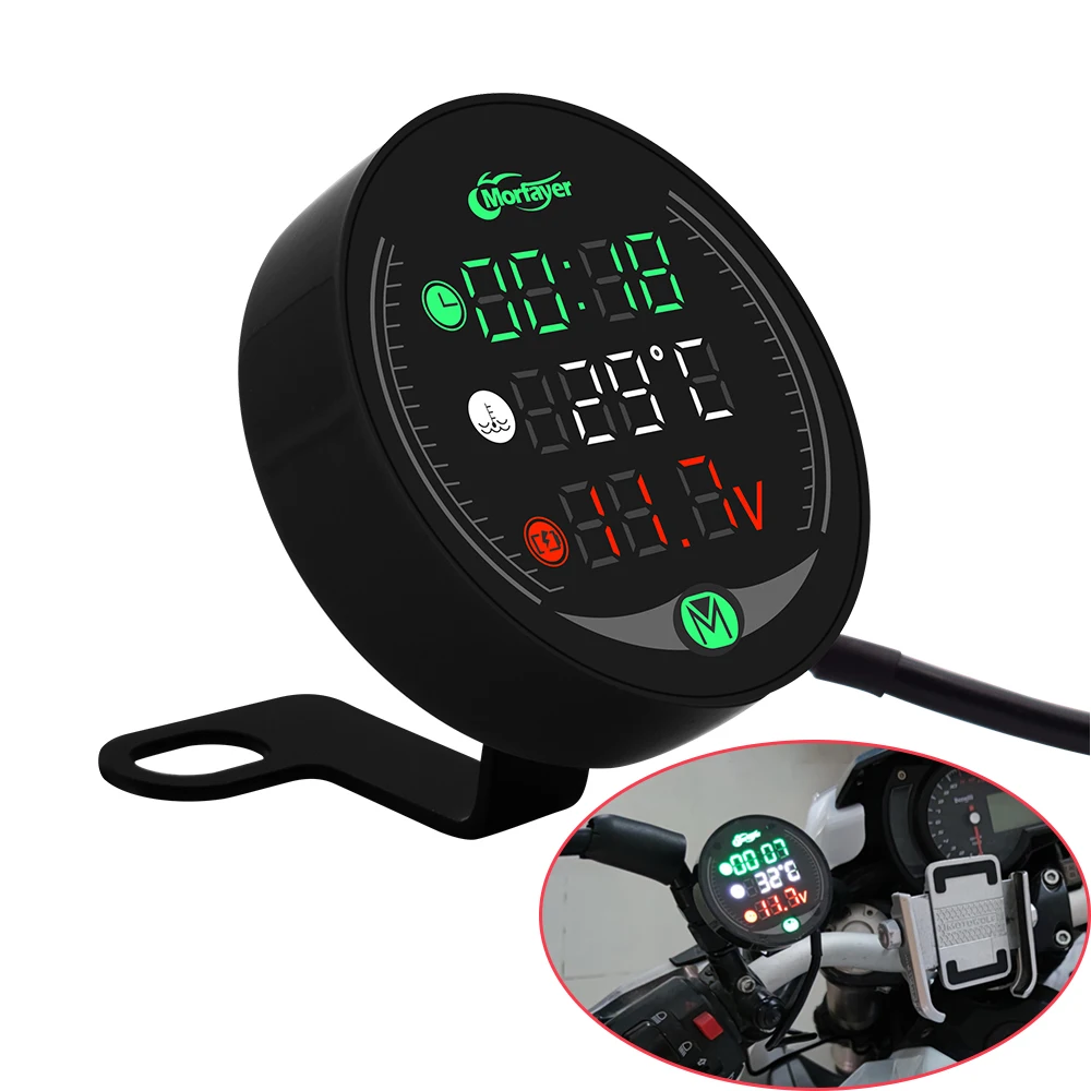 Motorcycle Gauge Display Table Voltmeter Water Temp Clock Time Charge For MV Agusta Brutale 675 800 900 910 Suzuki Burgman 400