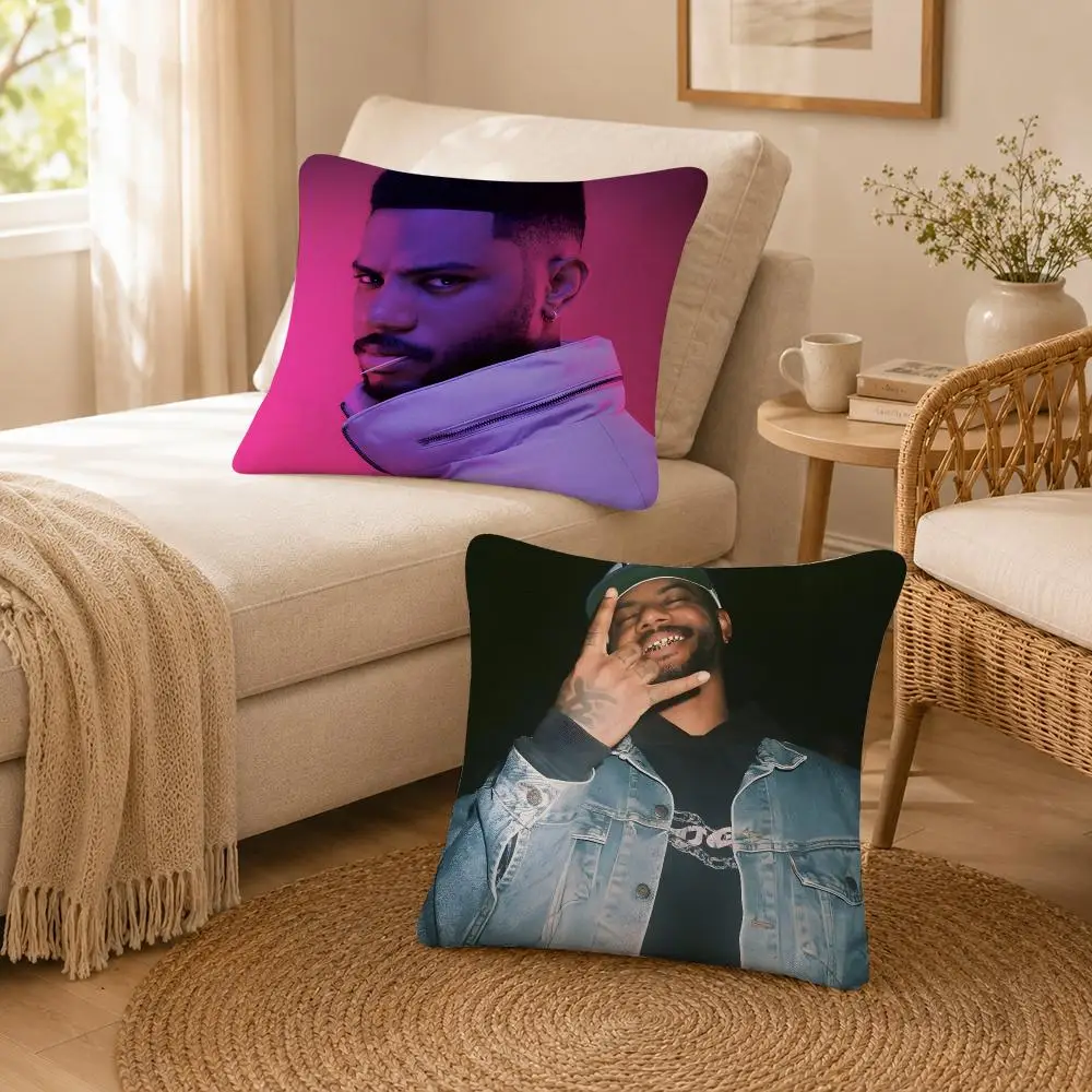Singer Soul RnB Bryson Tiller Cushion Cover Soft Throw Pillow Cover Washable Plush Cushion Case for Sofa Bed Living Room