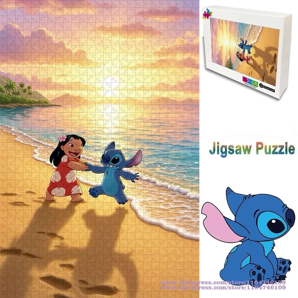 

Disney Anime Lilo & Stitch Puzzle Jigsaw 108/200/300/500/1000/1500Pcs Intelligence Puzzles for Kids Birthday/christmas Gift