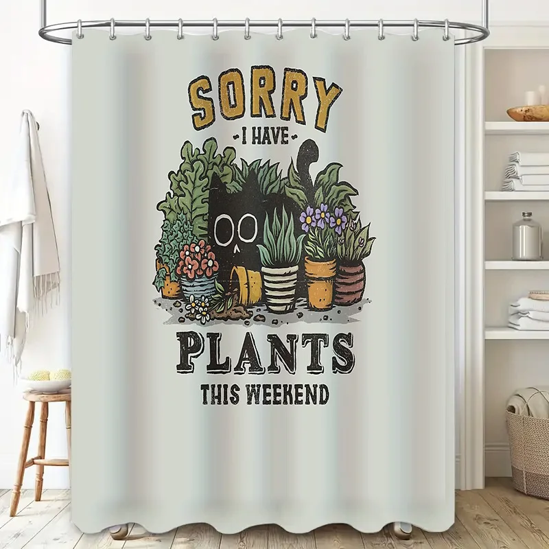 Botanical Shower Curtain Tropical Leaves Plant Pattern Bathroom Decor Nature Greenery Shower Liner Waterproof Home Textile