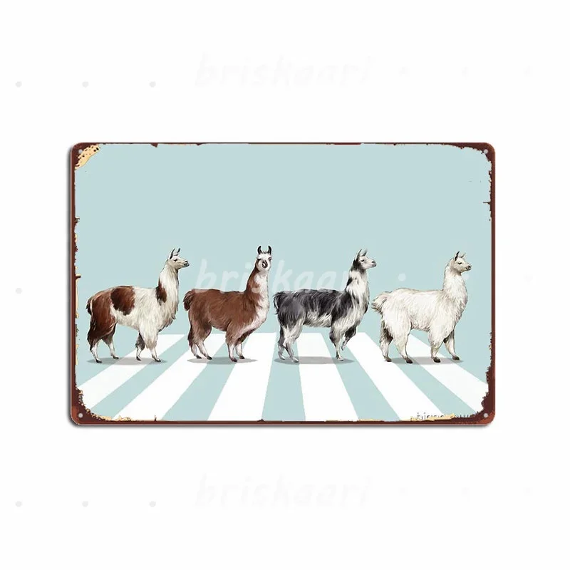 Llama The_Abbey Road #1 Metal Signs Club Party Kitchen Create Painting Decor Metal Posters