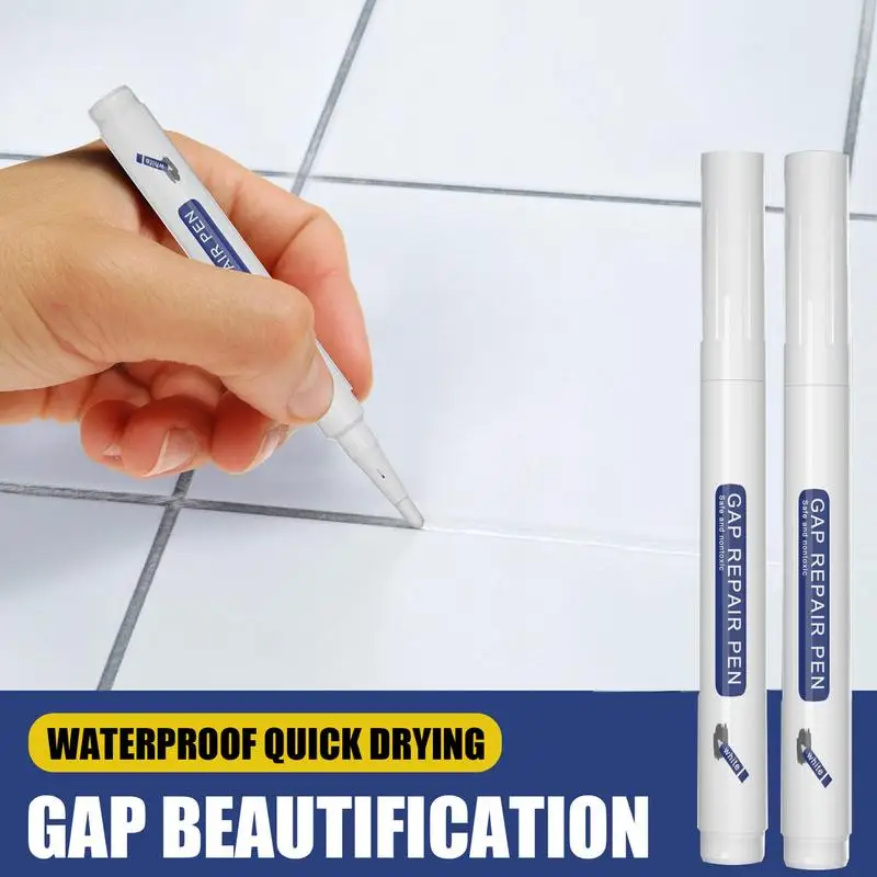 1Pc Witte Waterdichte Tegel Marker Grout Pen Wandnaad Pen Voor Tegels Vloer Badkamer Decontaminatie Naad Reparatie Tools