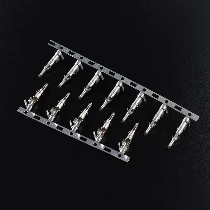 50 Stück Tamiya Kaltpressklemmen Kleine EL Stecker und Buchsen Verbindungsstücke Reed-Pin Kabelverbindung – Detail 3