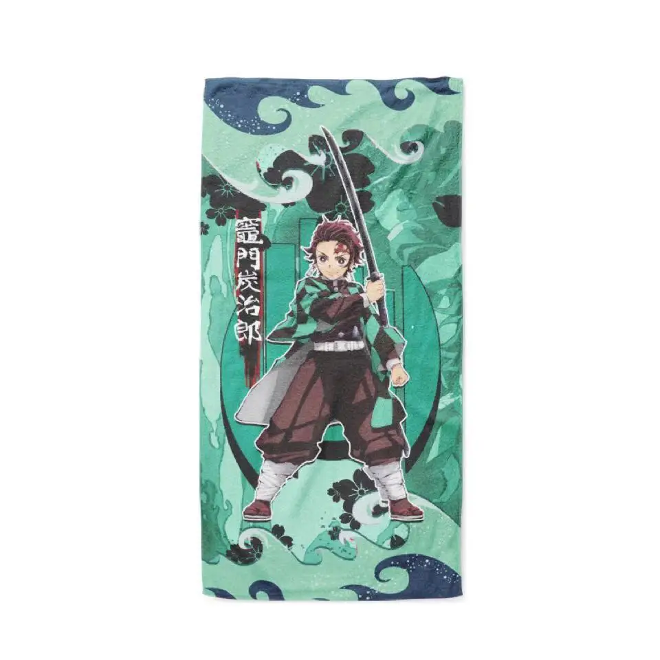 Anime Demon Slayer Cosplay Cartoon Cotton Full Color Soft Bath Towel Water Absorption Kerchief Handkerchief Birthday Xmas Gift