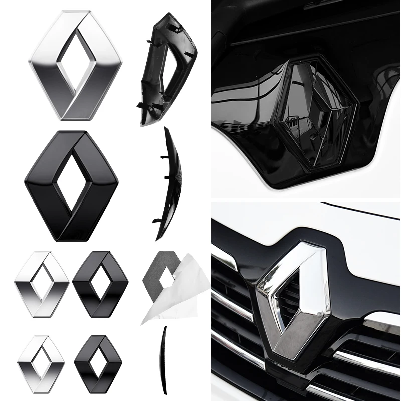 3D Logo Badge Car Front Grille Emblem Rear Trunk Sticker For Renault ZOE Austral Kardian Rafale Kangoo Arkana Clio Koleos Megane