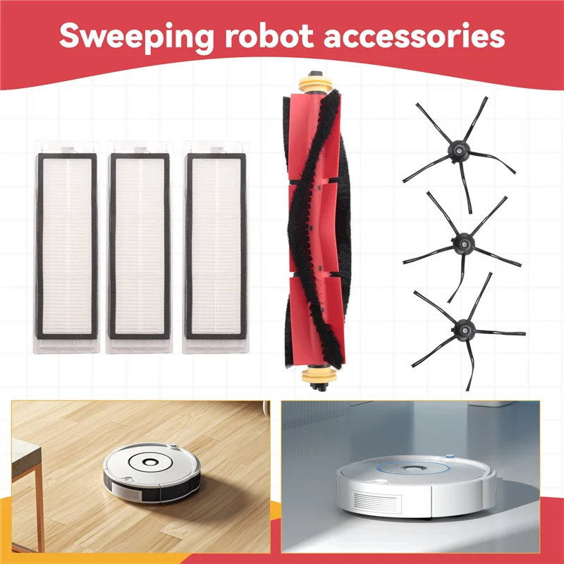 7 قطعة ل Xiaomi Roborock S4 E4 S5 S6 S5 ماكس المطاط الجانب فرشاة الرئيسية فرشاة الأسطوانة فلتر HEPA ماكس فرشاة تصفية قطع الغيار